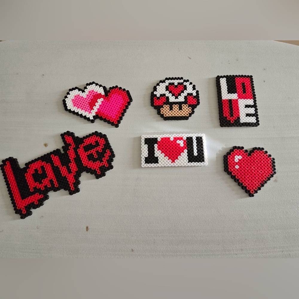 Colorful valentine Perler Bead Art gifts